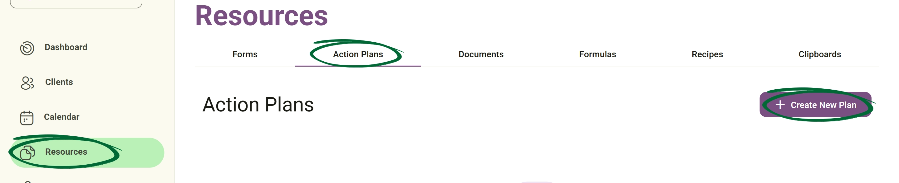 Go to Action Plans screenshot